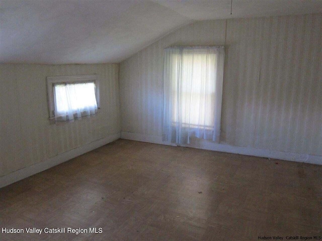 bonus room with lofted ceiling