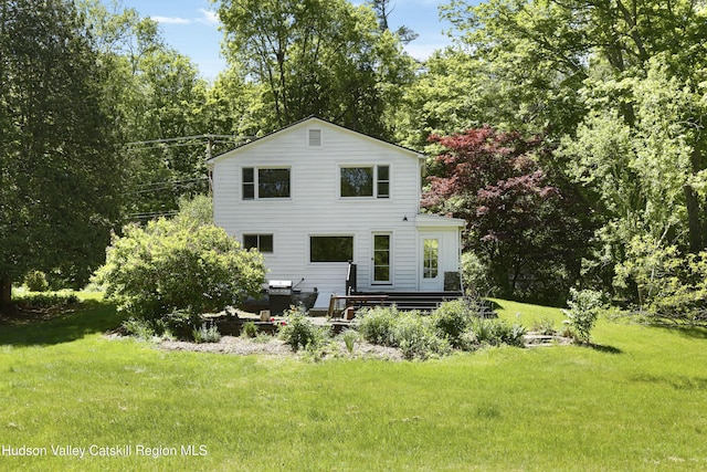 1130 Sawkill Rd, Kingston, NY 12401 - rear view of house featuring a lawn