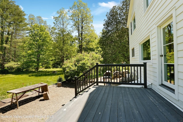 1130 Sawkill Rd, Kingston, NY 12401 - wooden terrace featuring a lawn