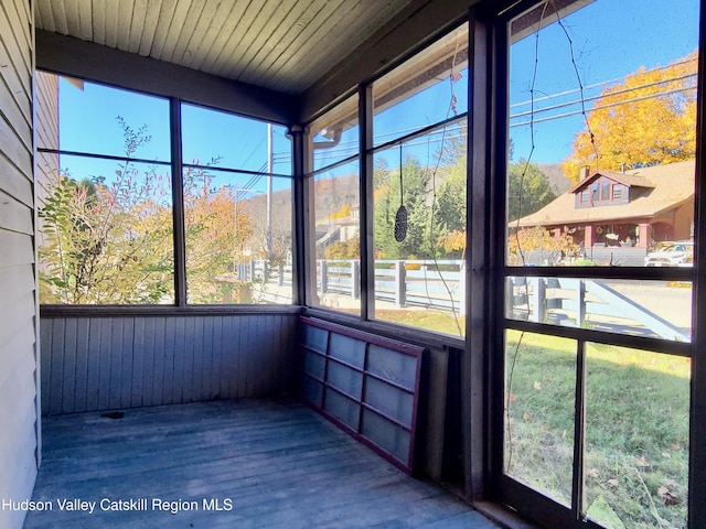 view of unfurnished sunroom