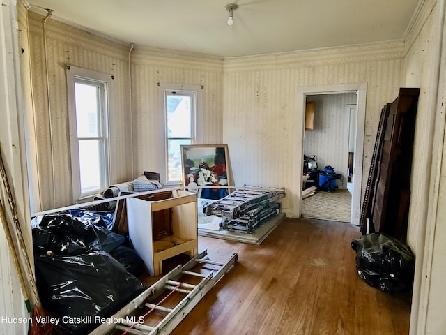 misc room with hardwood / wood-style floors