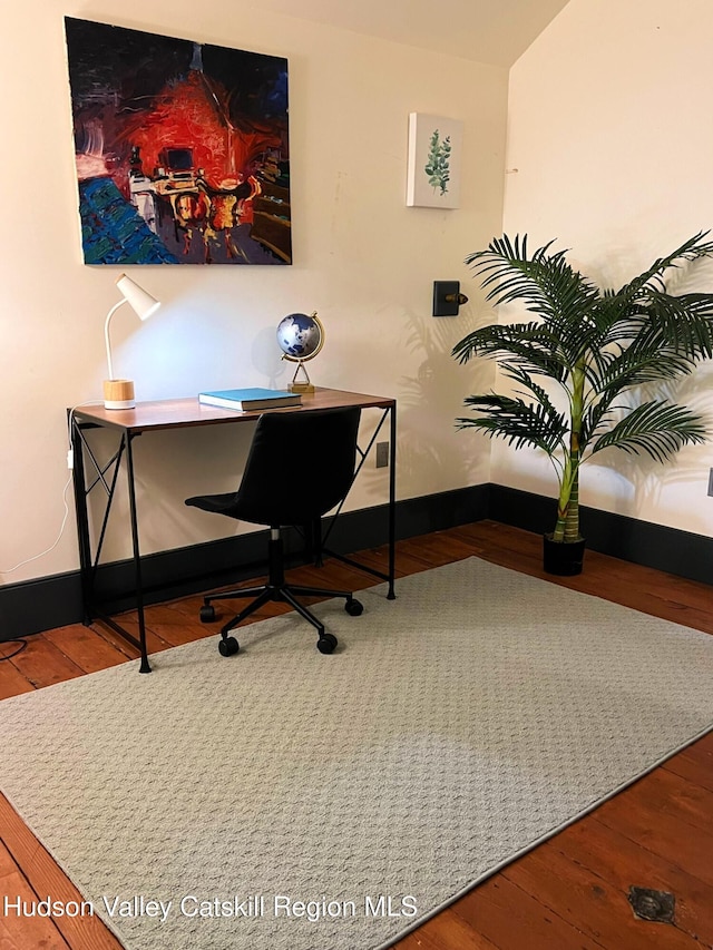 36 Rodney St, Kingston, NY 12401 - office area with hardwood / wood-style flooring and baseboards