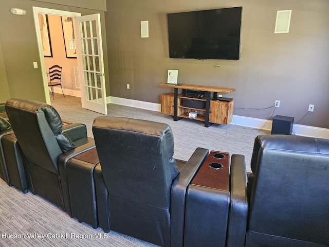 68 Hudson View Ter, Hyde Park, NY 12538 - carpeted living area with baseboards and french doors