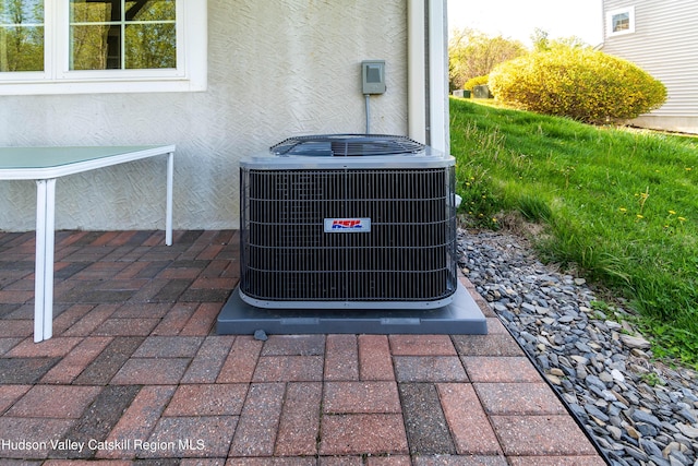 68 Hudson View Ter, Hyde Park, NY 12538 - exterior view of central AC unit and stucco siding