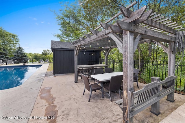 10 Sutton Ln, Goshen, NY 10924 - view of pool with a pergola, outdoor dining area, and a patio area