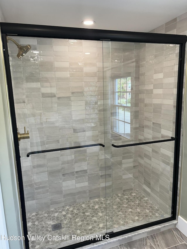 42 Ulster Ave, Saugerties, NY 12477 - full bath featuring a shower stall and recessed lighting