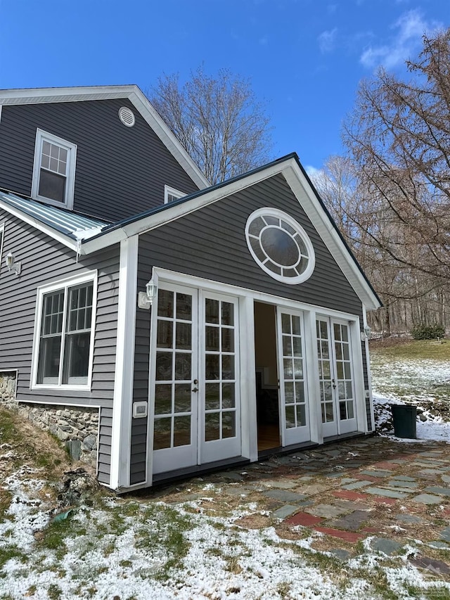 477 Fog Hill Rd, Austerlitz, NY 12017 - snow covered structure with french doors