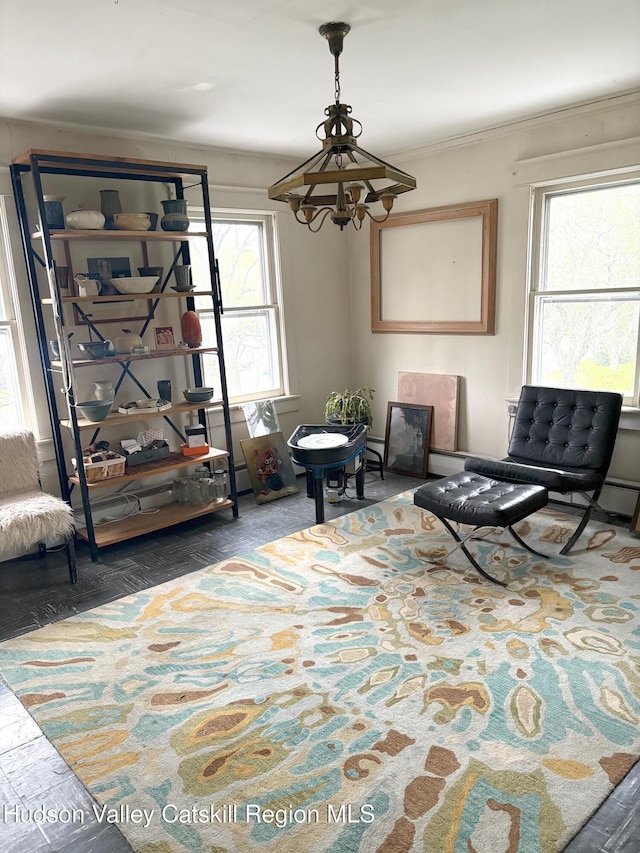3766 US Route 9, Hudson, NY 12534 - sitting room with a chandelier and crown molding