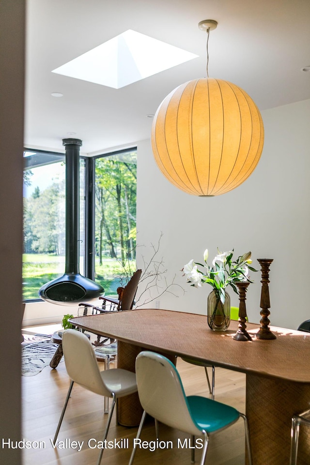 8 Accurso Rd, Saugerties, NY 12477 - dining room with a skylight and wood finished floors