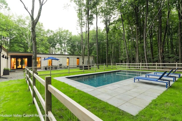 8 Accurso Rd, Saugerties, NY 12477 - view of swimming pool featuring a lawn, a fenced in pool, and fence