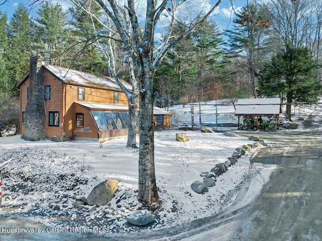 view of snowy yard