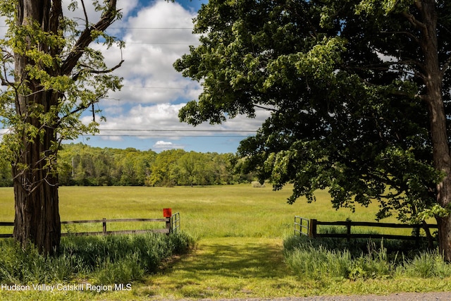 exterior space with a rural view