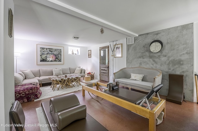 82 Near Rd, Red Hook, NY 12571 - living area featuring an accent wall