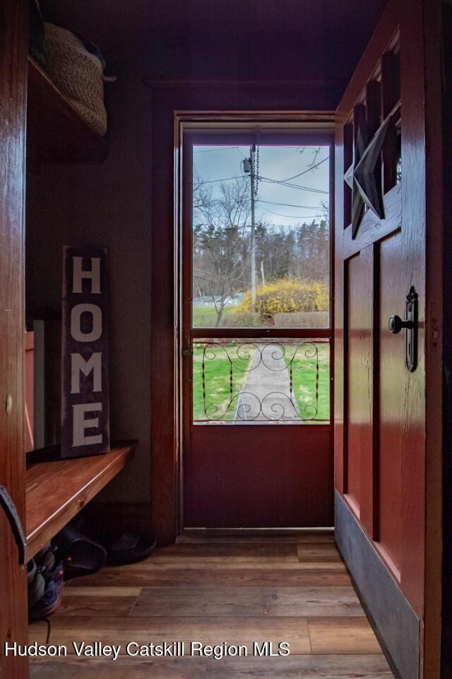 22 Hill St, Napanoch, NY 12458 - doorway featuring wood finished floors and plenty of natural light