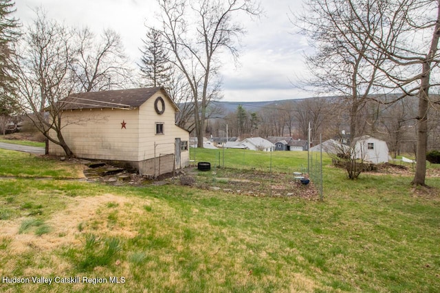 22 Hill St, Napanoch, NY 12458 - view of grassy yard with a storage shed