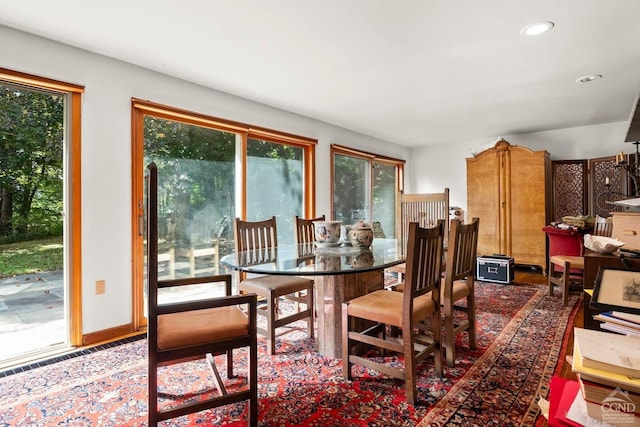 7951 State Route 22, Copake, NY 12516 - dining room featuring recessed lighting, wood finished floors, and baseboards