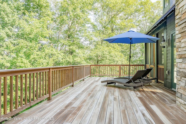 view of wooden deck