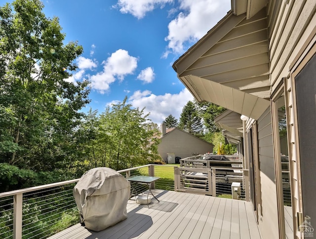 91 Windham Ridge Rd Unit 18B, Windham, NY 12496 - wooden terrace with grilling area
