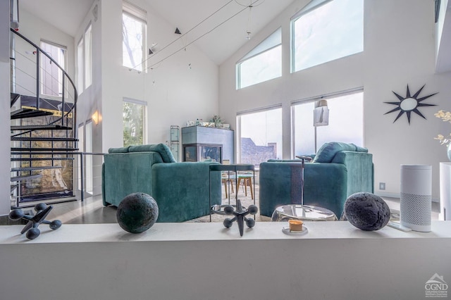 219 Sleepy Hollow Rd, Athens, NY 12015 - living area featuring high vaulted ceiling