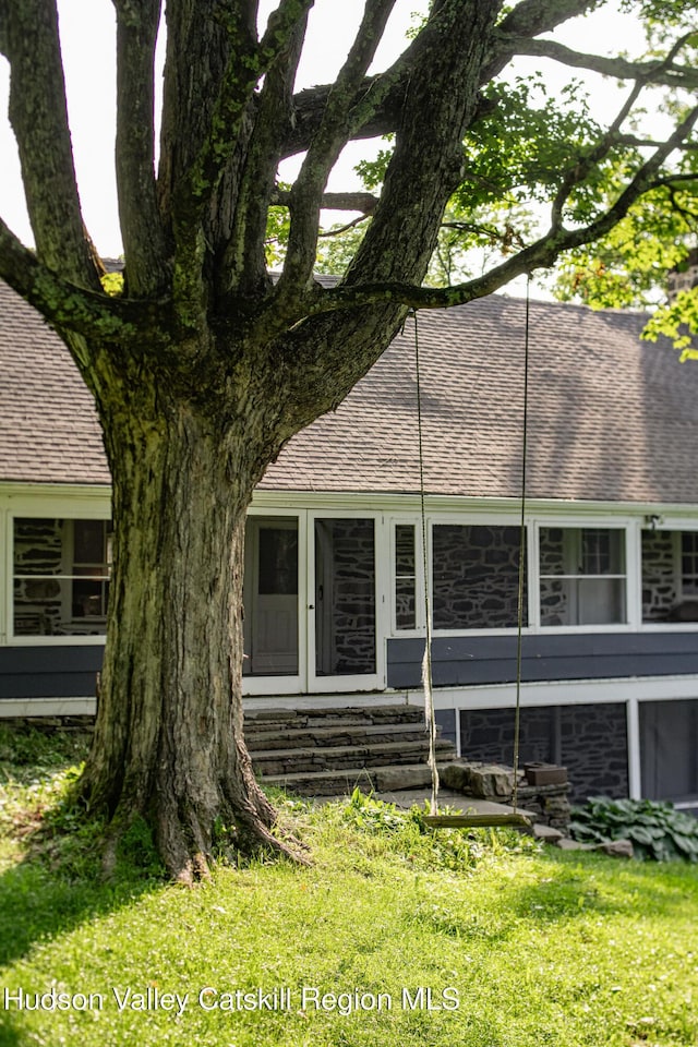 19 Dug Rd, Accord, NY 12404 - view of front facade featuring roof with shingles and a front lawn