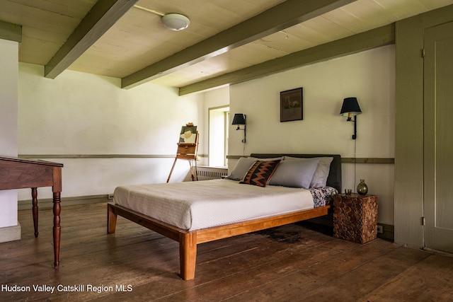 19 Dug Rd, Accord, NY 12404 - bedroom with beamed ceiling, hardwood / wood-style flooring, and radiator heating unit