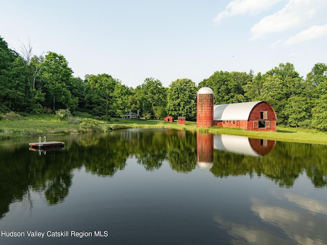 19 Dug Rd, Accord, NY 12404 - water view featuring a barn and a heavily wooded area