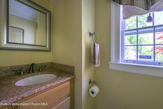 bathroom with healthy amount of natural light and vanity