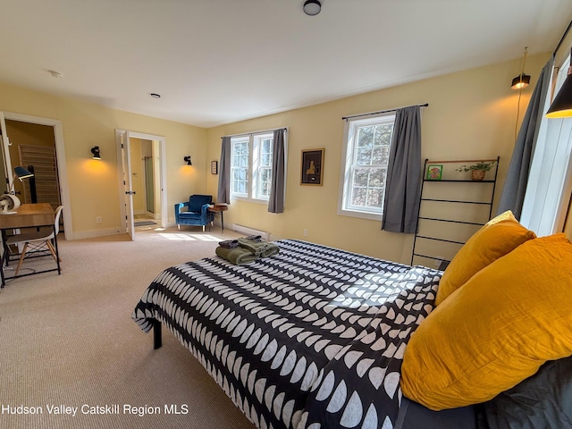 carpeted bedroom with baseboards