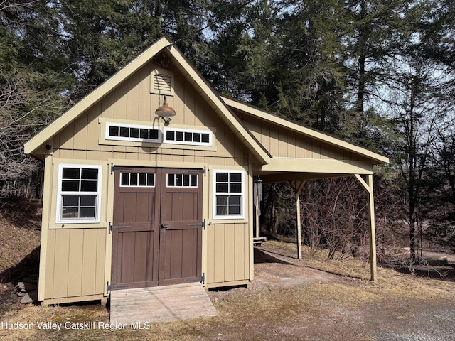 view of shed