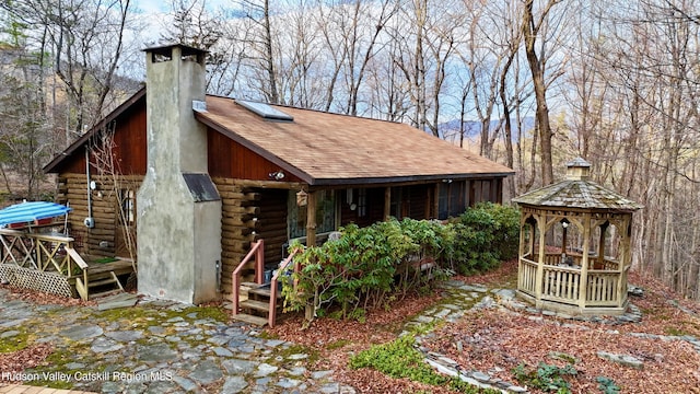 exterior space with a gazebo