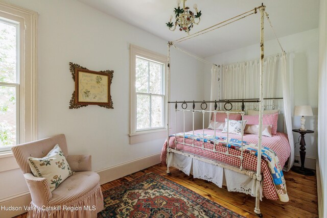 225 Robinson St, Hudson, NY 12534 - bedroom with wood-type flooring and baseboards