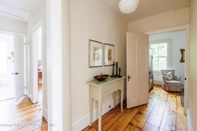225 Robinson St, Hudson, NY 12534 - corridor featuring light wood-style flooring and baseboards