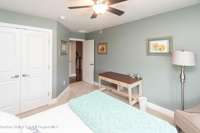 208 Hudson View Ter, Hyde Park, NY 12538 - carpeted bedroom with a closet and ceiling fan