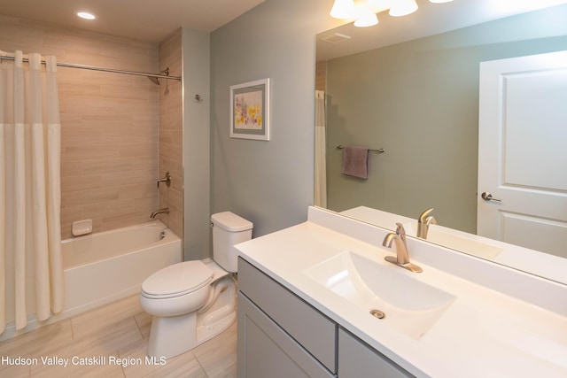 208 Hudson View Ter, Hyde Park, NY 12538 - full bath with vanity, shower / tub combo with curtain, tile patterned floors, and recessed lighting