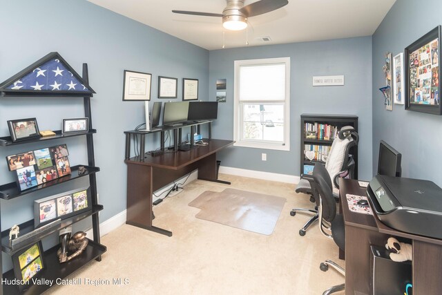 208 Hudson View Ter, Hyde Park, NY 12538 - carpeted office with a ceiling fan and baseboards