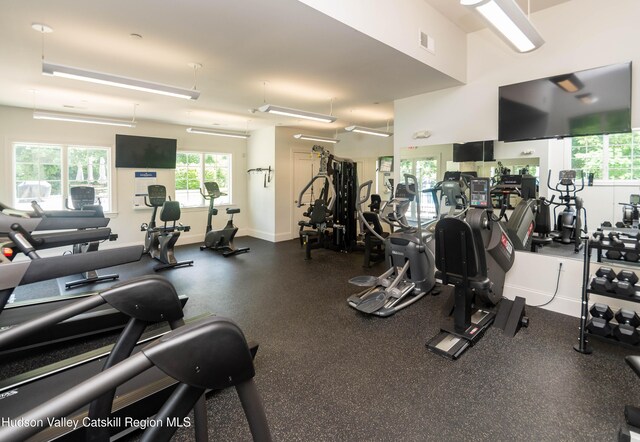 208 Hudson View Ter, Hyde Park, NY 12538 - workout area featuring baseboards