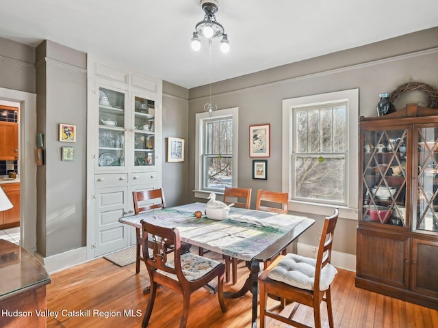 dining room with light hardwood / wood-style floors