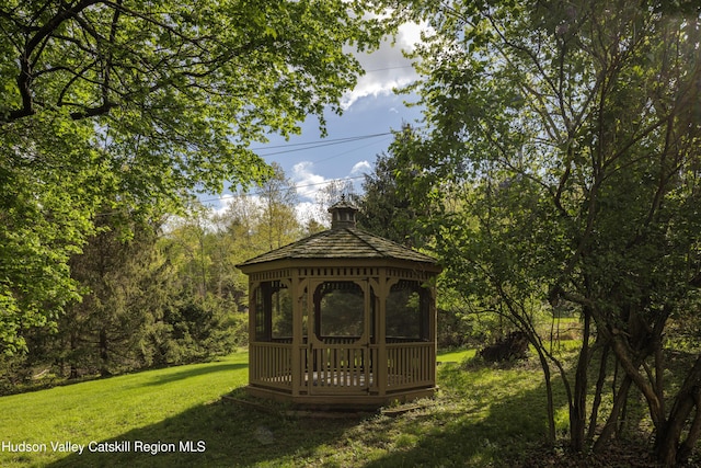 view of outdoor structure with a gazebo