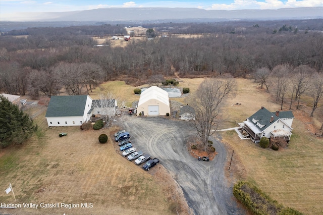 bird's eye view featuring a mountain view