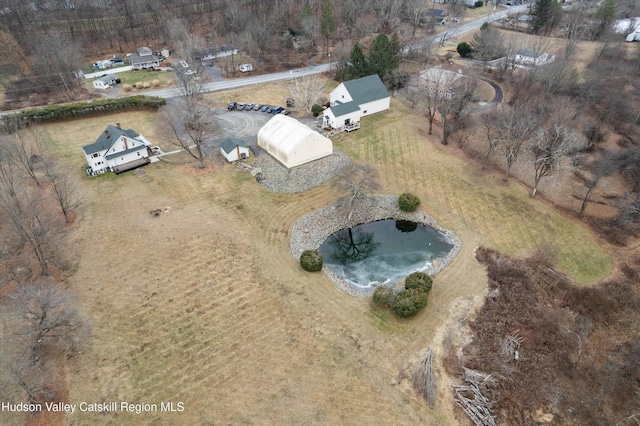 aerial view with a rural view