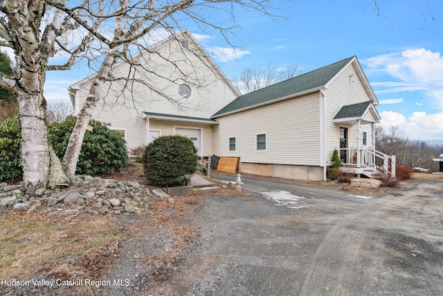 view of home's exterior featuring a garage