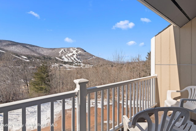 balcony with a mountain view