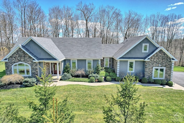 52 Hadley Dr, New Baltimore, NY 12087 - craftsman house featuring stone siding, stucco siding, and a front yard