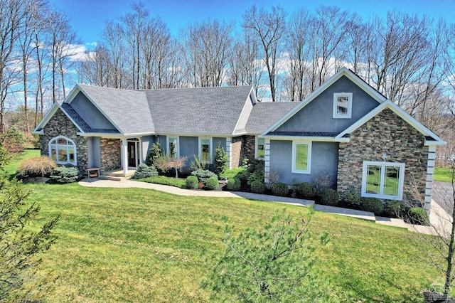 52 Hadley Dr, New Baltimore, NY 12087 - craftsman inspired home with stone siding, stucco siding, and a front lawn