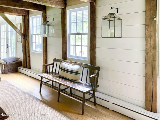 939 Joseph Chadderdon Rd, Acra, NY 12405 - sitting room featuring healthy amount of natural light, wood finished floors, and wooden walls