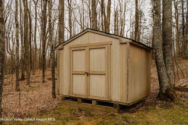 view of shed