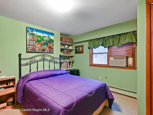 2846 Rte 32, Saugerties, NY 12477 - bedroom with carpet floors, baseboard heating, and cooling unit