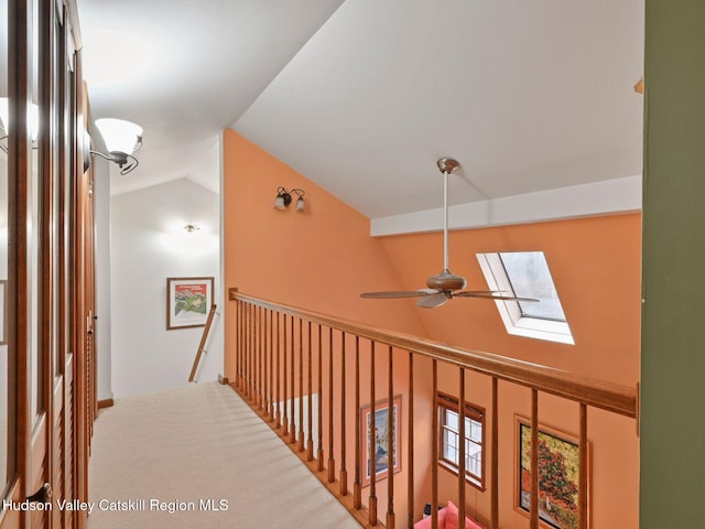 2846 Rte 32, Saugerties, NY 12477 - hall with vaulted ceiling with skylight and carpet