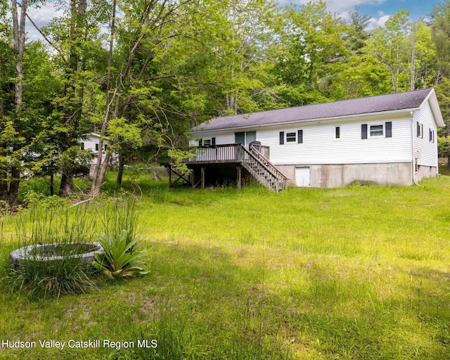 315 Begley Rd, Windham, NY 12496 - rear view of house featuring stairway and a deck