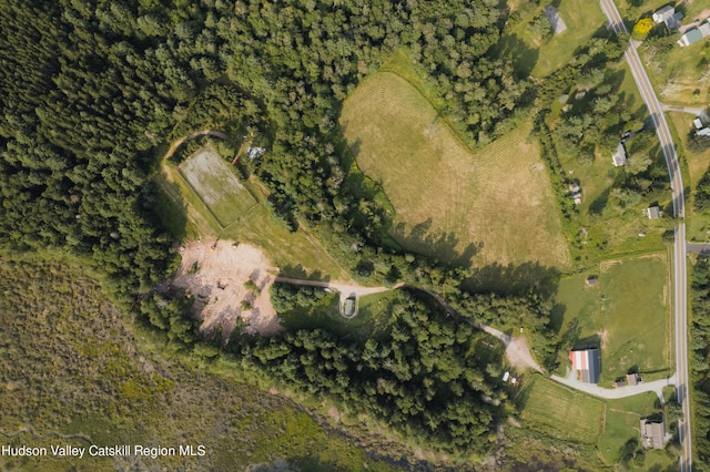 drone / aerial view featuring a rural view